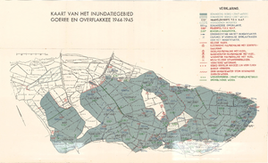 B20-B19 Kaart van het inundatiegebied Goeree en Overflakkee 1944 - 1945 (zie ook B20-B11, 17, 18), 1945